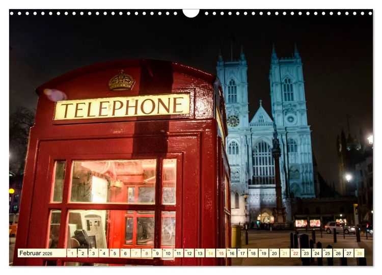 Produktbild: Die bekannteste Telefonzelle der Welt - Telephone Booth (Wandkalender 2026 DIN A3 quer), CALVENDO Monatskalender