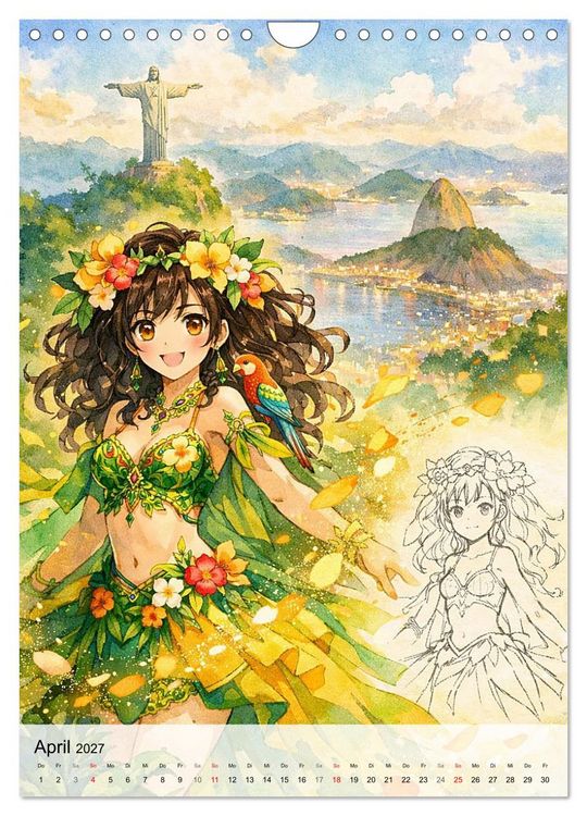 Produktbild: Anime Weltreise (Wandkalender 2027 DIN A4 hoch), CALVENDO Monatskalender