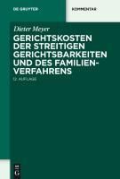 Produktbild: Gerichtskosten der streitigen Gerichtsbarkeiten und des Familienverfahrens