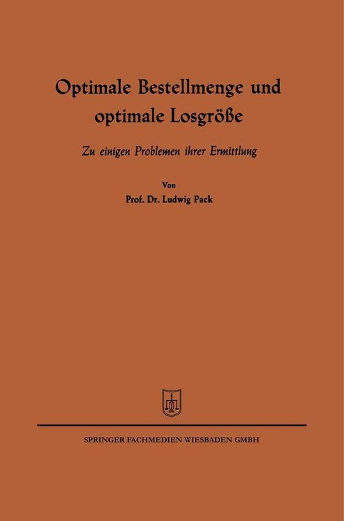 Produktbild: Optimale Bestellmenge und optimale Losgr&ouml;&szlig;e