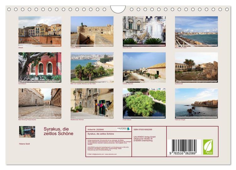 Produktbild: Syrakus, die zeitlos Sch&ouml;ne (Wandkalender 2026 DIN A4 quer), CALVENDO Monatskalender
