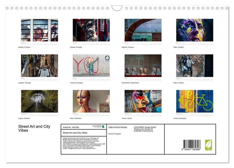 Produktbild: Street Art and City Vibes (Wandkalender 2026 DIN A3 quer), CALVENDO Monatskalender