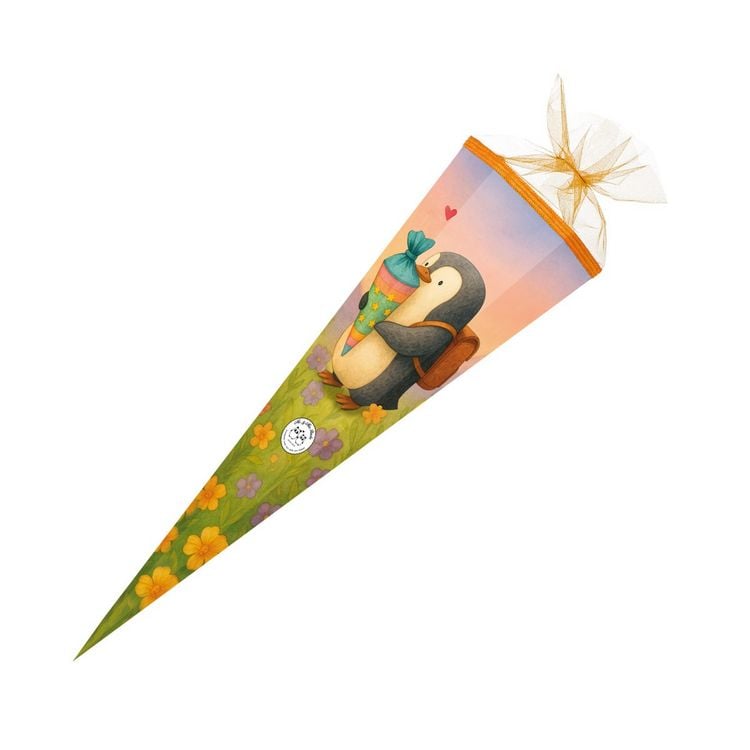 Produktbild: Nestler Schult&uuml;te Pinguins Zuckert&uuml;te 85cm mit T&uuml;llverschluss