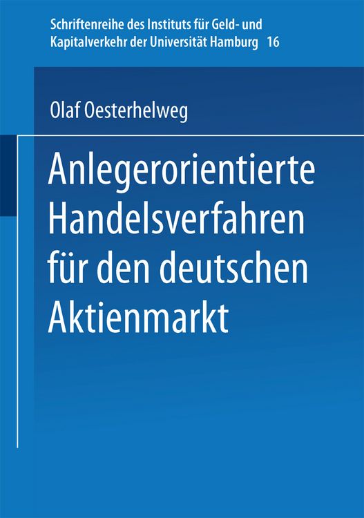 Produktbild: Anlegerorientierte Handelsverfahren f&uuml;r den deutschen Aktienmarkt