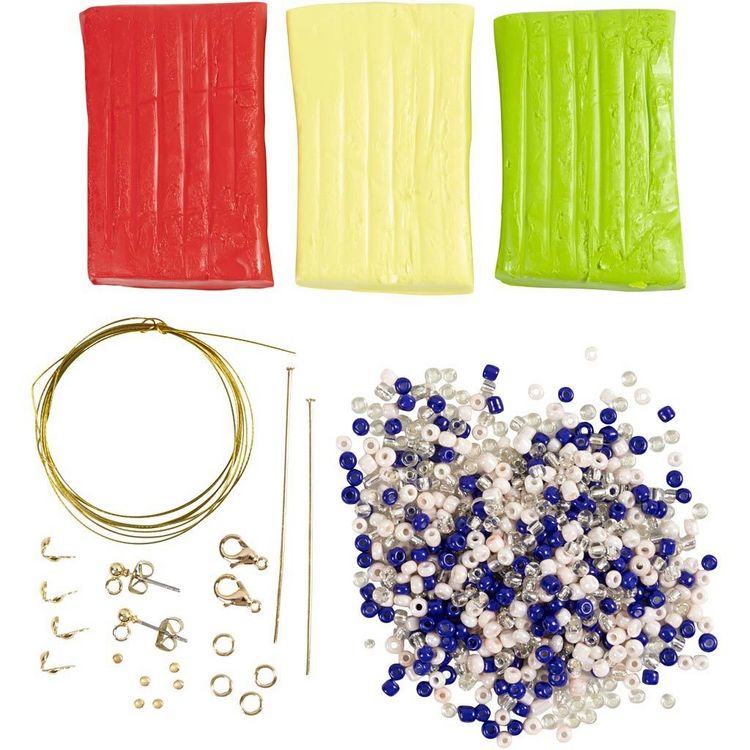 Produktbild: Creativ Company Mini Kreativ Set Schmuck, Halsketten und Ohrringe, K&ouml;nigsblau
