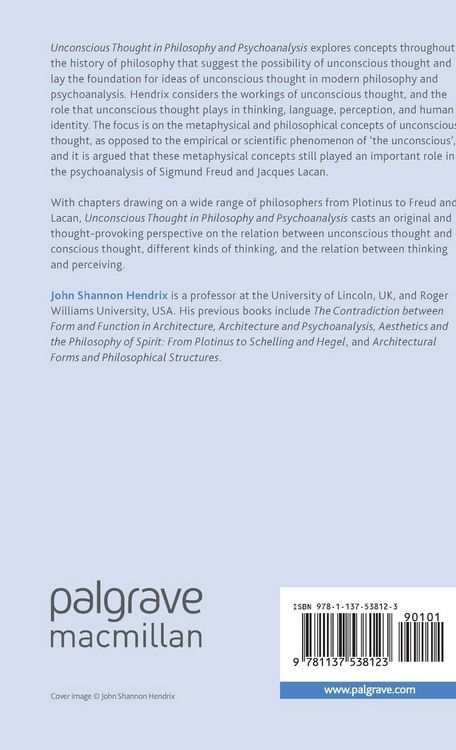 Produktbild: Unconscious Thought in Philosophy and Psychoanalysis