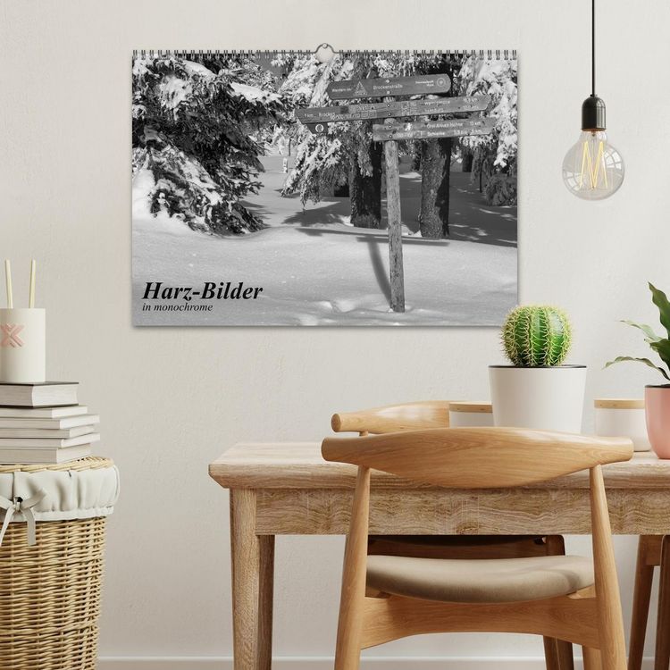 Produktbild: Harz-Bilder in monochrome (Wandkalender 2026 DIN A3 quer), CALVENDO Monatskalender