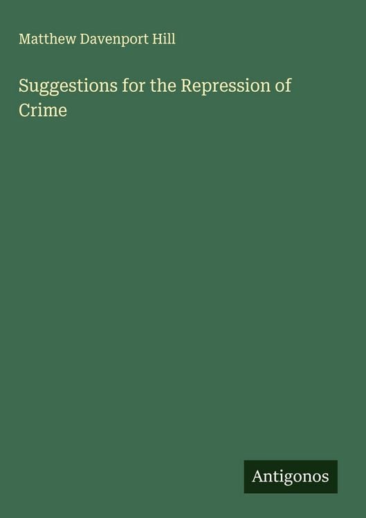 Produktbild: Suggestions for the Repression of Crime