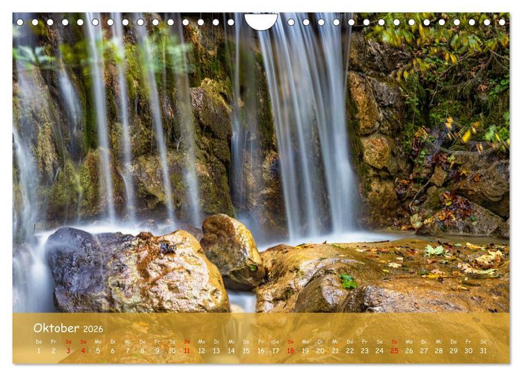 Produktbild: Faszinierende Naturschauspiele - imposante Klamm und Wasserfall Fotografie (Wandkalender 2026 DIN A4 quer), CALVENDO Monatskalender