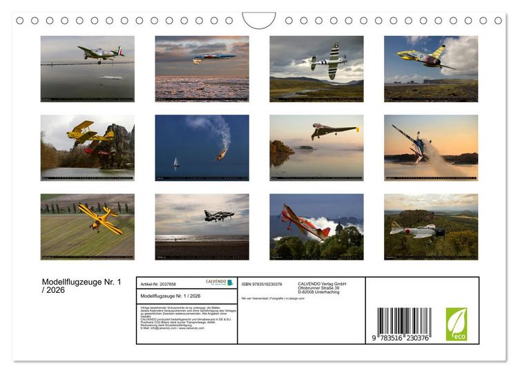 Produktbild: Modellflugzeuge Nr. 1 / 2026 (Wandkalender 2026 DIN A4 quer), CALVENDO Monatskalender