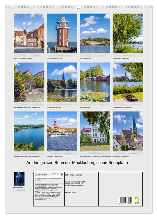 Produktbild: An den gro&szlig;en Seen der Mecklenburgischen Seenplatte (Wandkalender 2026 DIN A2 hoch), CALVENDO Monatskalender