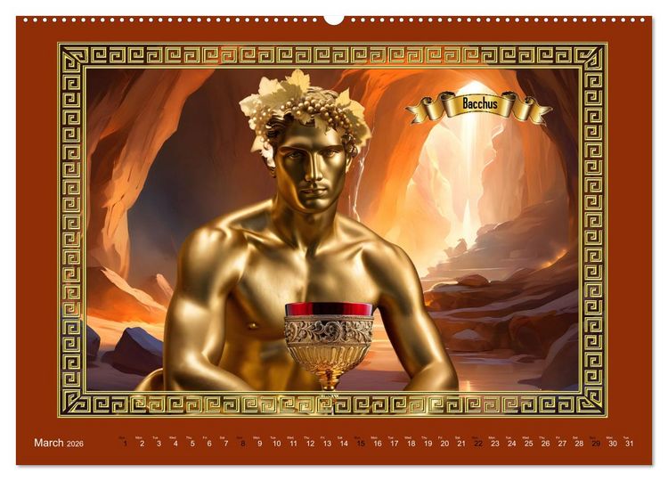Produktbild: Roman Gods - under the spell of mythology (High Quality Premium Wall Calendar 2026 DIN A2 landscape),CALVENDO 12 Month Wall Calendar