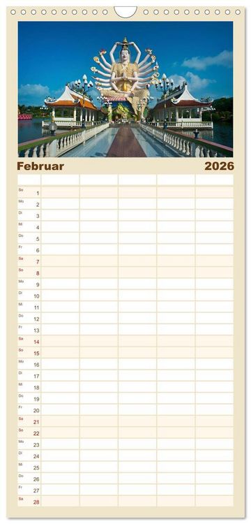 Produktbild: Familienplaner 2026 - Sehnsuchtsland Thailand mit 5 Spalten (Wandkalender, 21 x 45 cm) CALVENDO