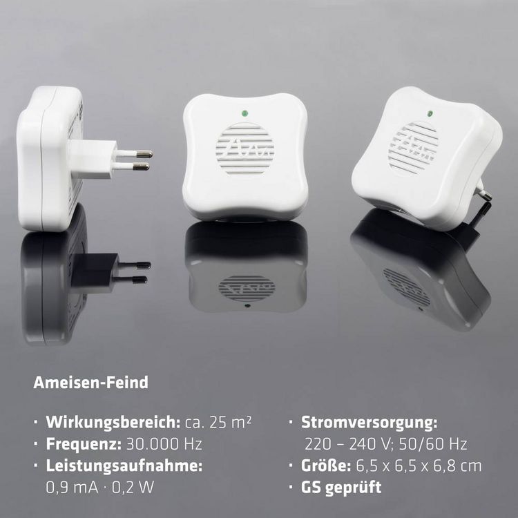 Produktbild: Gardigo ant-repellent 66988 Insektenvertreiber Ultraschall (B x H x T) 65 x 65 x 68 mm Wei&szlig; 1 St.