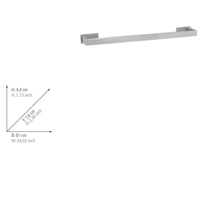 Produktbild: Turbo-Loc&reg; Badetuchstange Uno Mod. Genova Matt 60 cm, Befestigen ohne bohren mit Klebepad-System