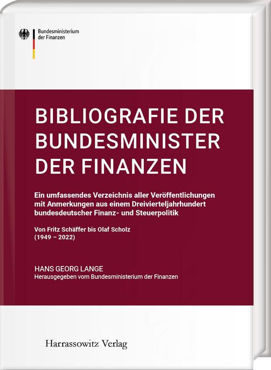 Produktbild: Bibliografie der Bundesminister der Finanzen