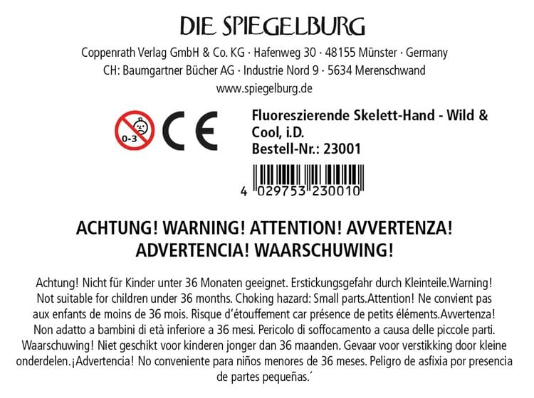 Produktbild: Fluoreszierende Skelett-Hand - Wild+Cool
