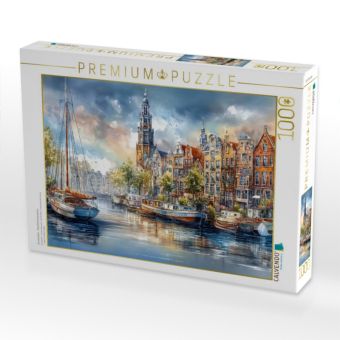Produktbild: CALVENDO Puzzle Amsterdam - Grachtenimpression | 1000 Teile Lege-Gr&ouml;&szlig;e 64x48cm Foto-Puzzle f&uuml;r gl&uuml;ckliche Stunden