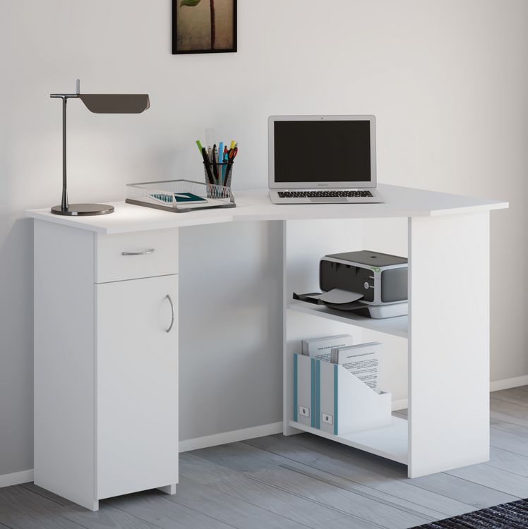 Produktbild: Holz Eckschreibtisch Schreibtisch B&uuml;rotisch Linzia