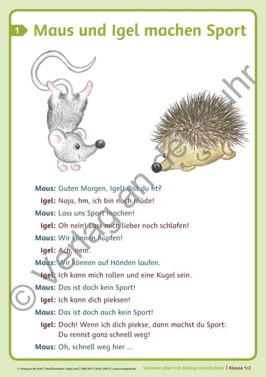 Produktbild: Vorlesen &uuml;ben mit Dialog-Geschichten &ndash; Klasse 1/2
