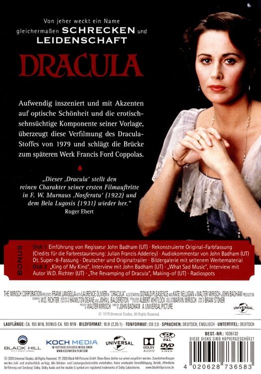 Produktbild: Dracula (1979) - Cinema Edition (+ Bonus-DVD)
