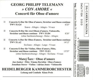 Produktbild: Concerti F&uuml;r Oboe D'Amore