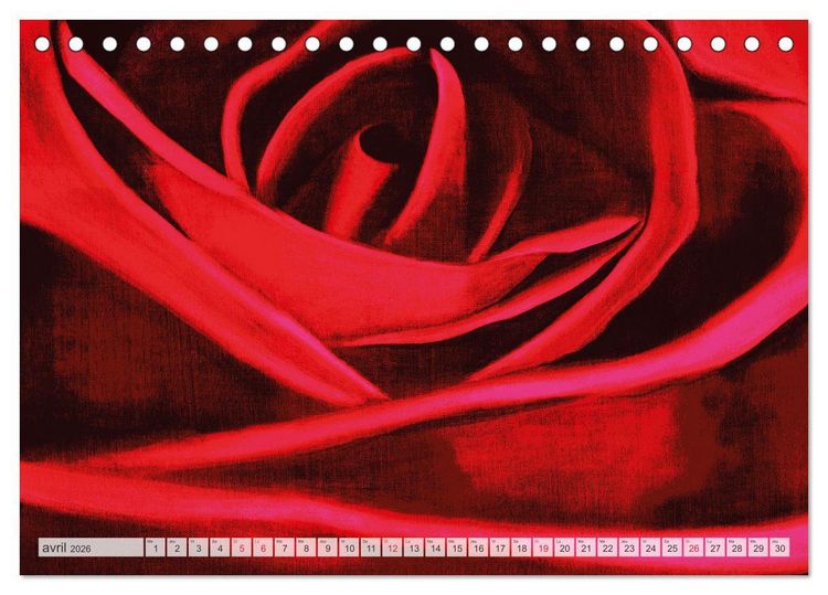 Produktbild: Roses peintes (Calendrier de bureau 2026 DIN A5 vertical), CALVENDO calendrier mensuel