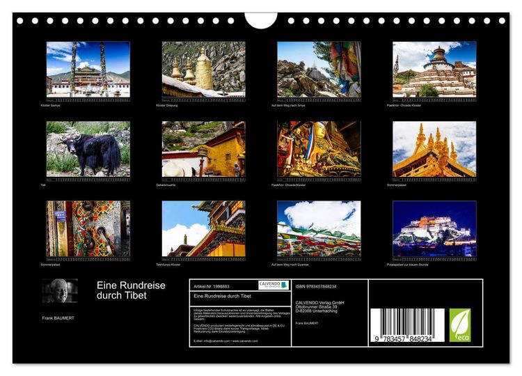 Produktbild: Eine Rundreise durch Tibet (Wandkalender 2026 DIN A4 quer), CALVENDO Monatskalender