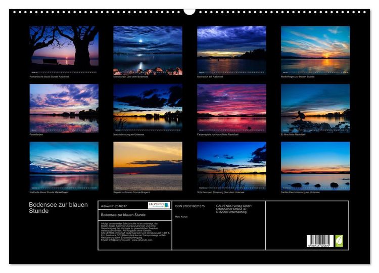 Produktbild: Bodensee zur blauen Stunde (Wandkalender 2026 DIN A2 quer), CALVENDO Monatskalender