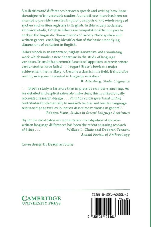 Produktbild: Variation Across Speech and Writing