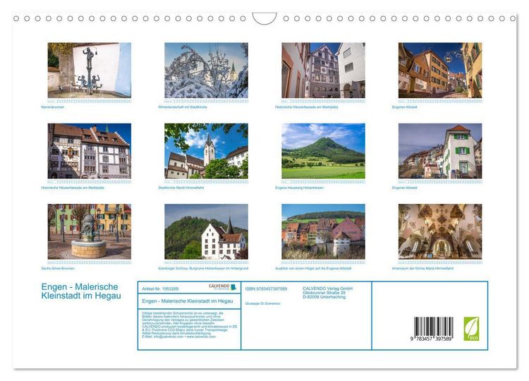 Produktbild: Engen - Malerische Kleinstadt im Hegau (Wandkalender 2026 DIN A3 quer), CALVENDO Monatskalender