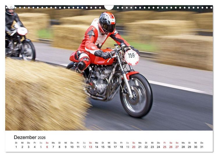 Produktbild: Faszination Oldtimer Motorrad - Momentaufnahmen von Hamburger Stadtparkrennen (Wandkalender 2026 DIN A3 quer), CALVENDO Monatskalender