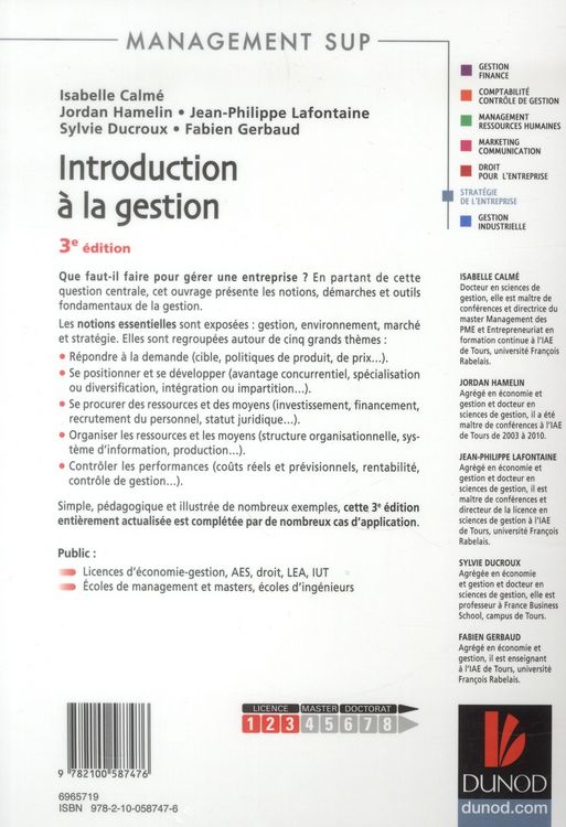 Produktbild: Introduction a Gestion 3e Editio