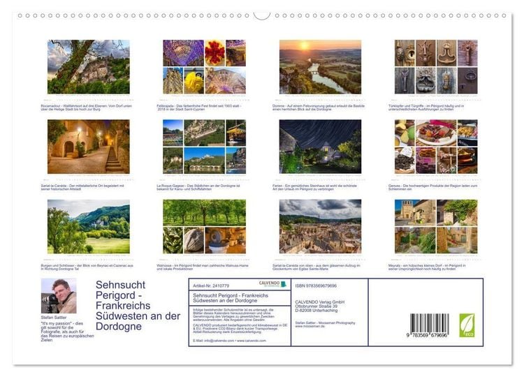 Produktbild: Sehnsucht Perigord - Frankreichs S&uuml;dwesten an der Dordogne (hochwertiger Premium Wandkalender 2027 DIN A2 quer), Kunstdruck in Hochglanz
