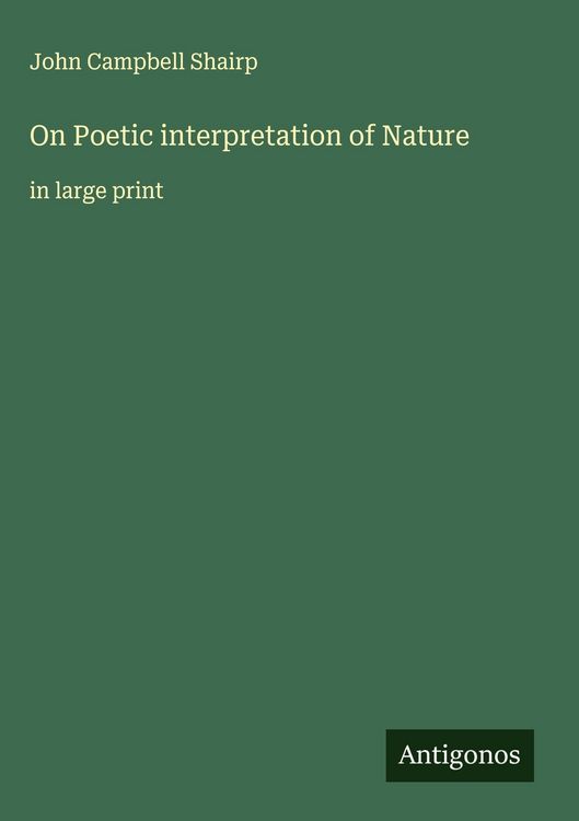 Produktbild: On Poetic interpretation of Nature