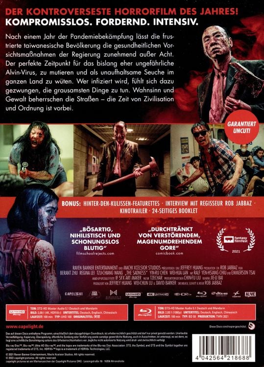 Produktbild: The Sadness (uncut) - 2-Disc Limited Collector's Edition im Mediabook (4K Ultra HD) (+ Blu-ray 2D)
