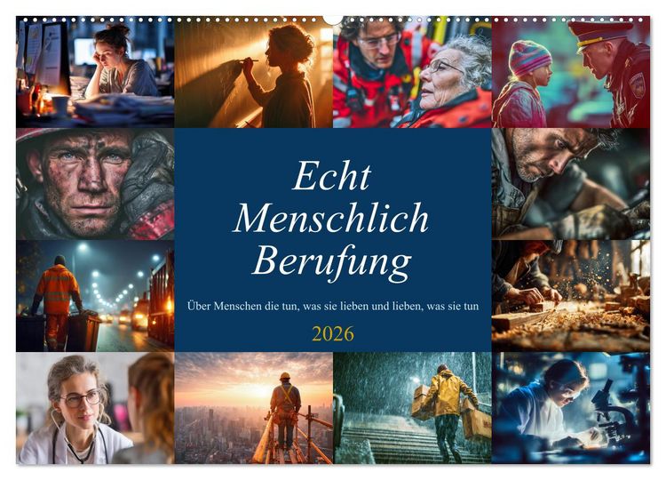 Produktbild: Echt Menschlich Berufung (Wandkalender 2026 DIN A2 quer), CALVENDO Monatskalender