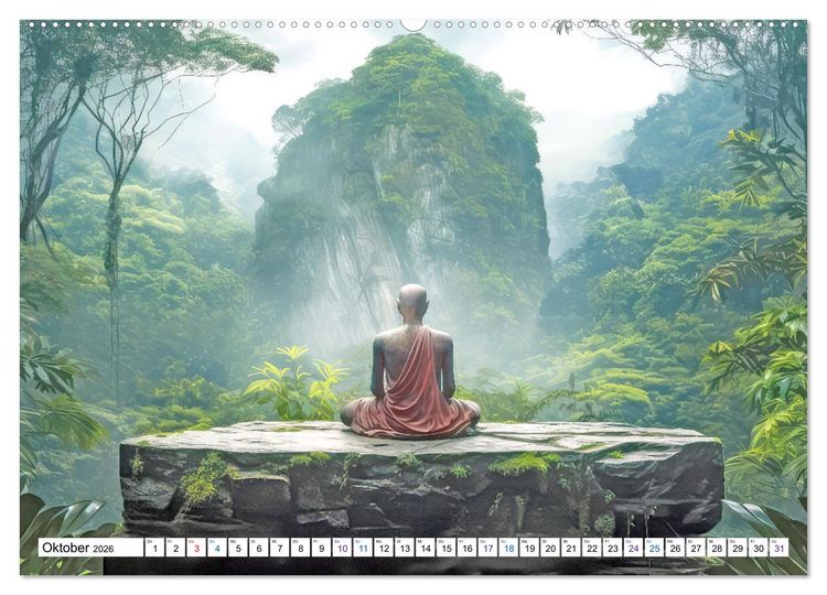 Produktbild: Meditation und weiter Horizont (Wandkalender 2026 DIN A2 quer), CALVENDO Monatskalender