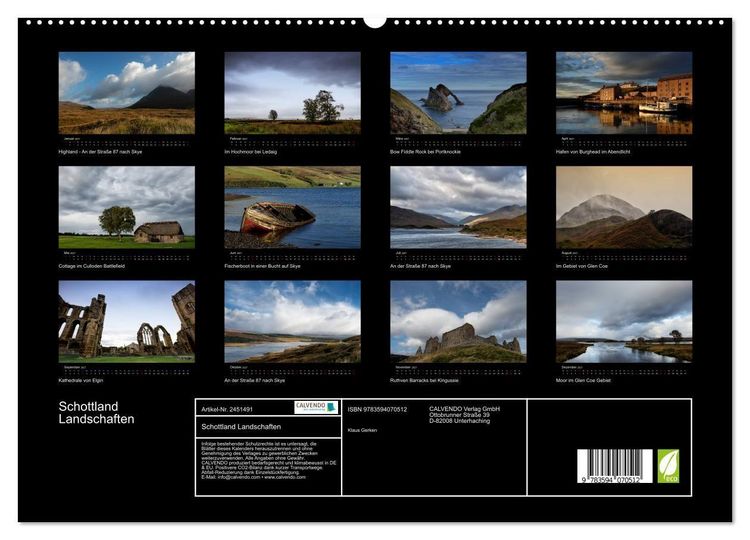 Produktbild: Schottland Landschaften (hochwertiger Premium Wandkalender 2027 DIN A2 quer), Kunstdruck in Hochglanz