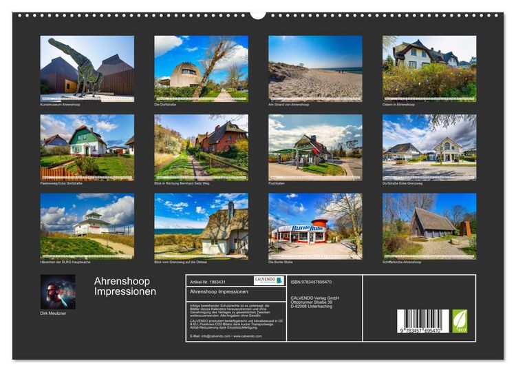 Produktbild: Ahrenshoop Impressionen (hochwertiger Premium Wandkalender 2026 DIN A2 quer), Kunstdruck in Hochglanz