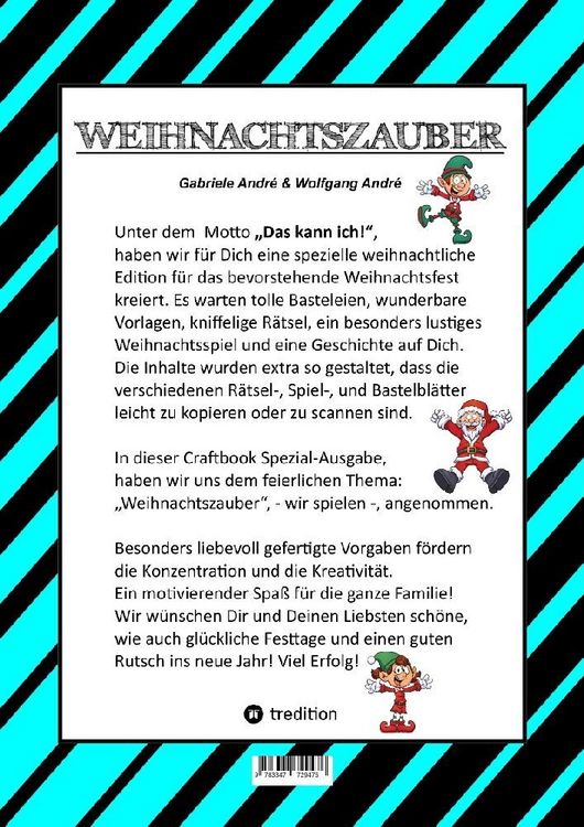 Produktbild: Craftbook - Zauberhafte Weihnachtsgeschichte - Malbuch - Bastelbuch - Spielebuch - Kreatives Zeichnen