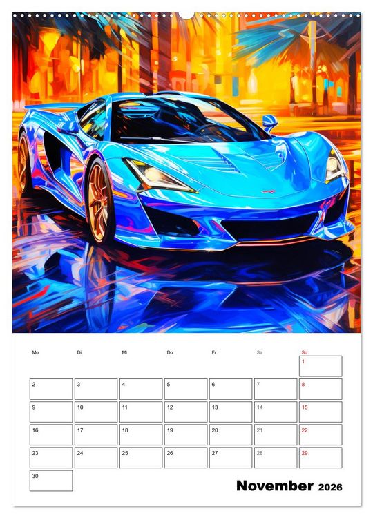 Produktbild: Sportauto Paintings (Wandkalender 2026 DIN A2 hoch), CALVENDO Monatskalender