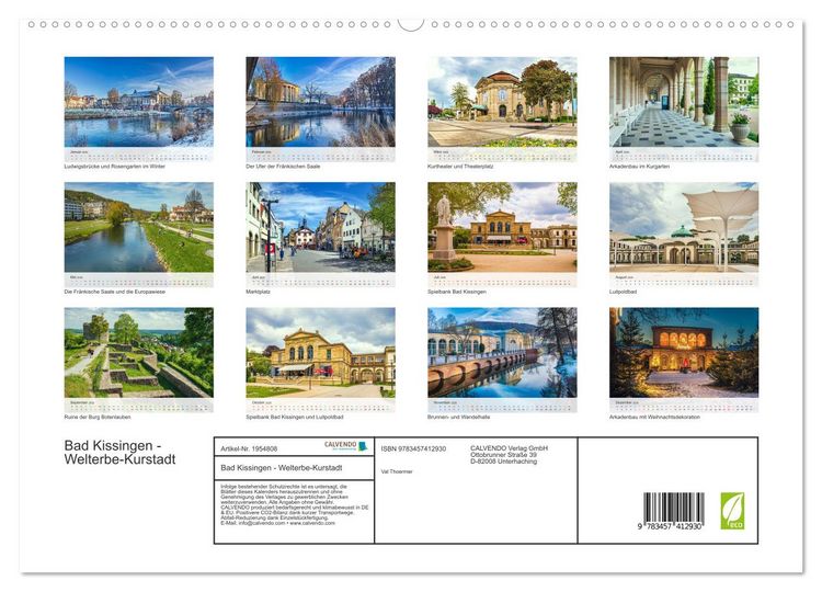 Produktbild: Bad Kissingen - Welterbe-Kurstadt (hochwertiger Premium Wandkalender 2026 DIN A2 quer), Kunstdruck in Hochglanz
