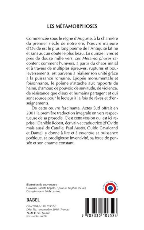 Produktbild: Les m&eacute;tamorphoses