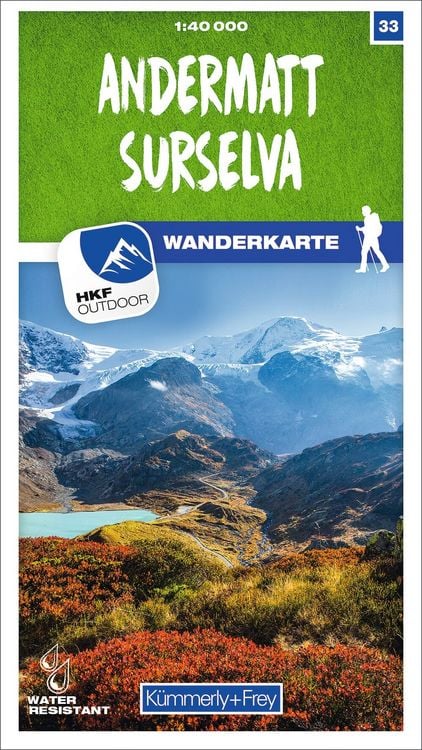 Produktbild: Andermatt - Surselva 33 Wanderkarte 1:40 000 matt laminiert