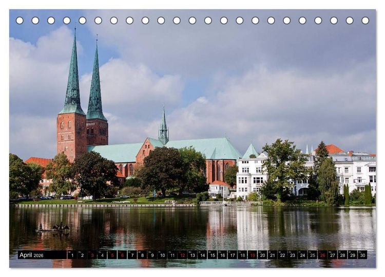 Produktbild: Ostseeperle L&uuml;beck (Tischkalender 2026 DIN A5 quer), CALVENDO Monatskalender