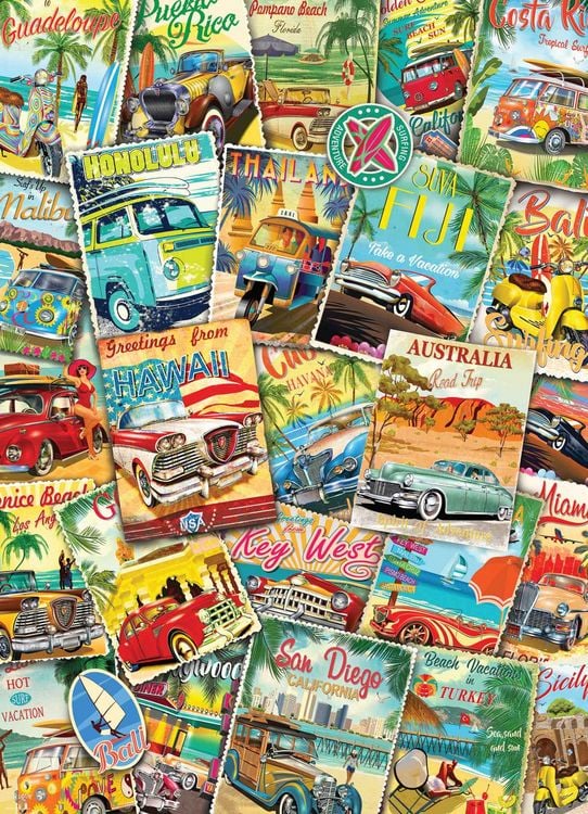 Produktbild: Puzzle 1000 Teile - Vintage Travel Collage