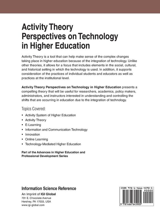 Produktbild: Activity Theory Perspectives on Technology in Higher Education