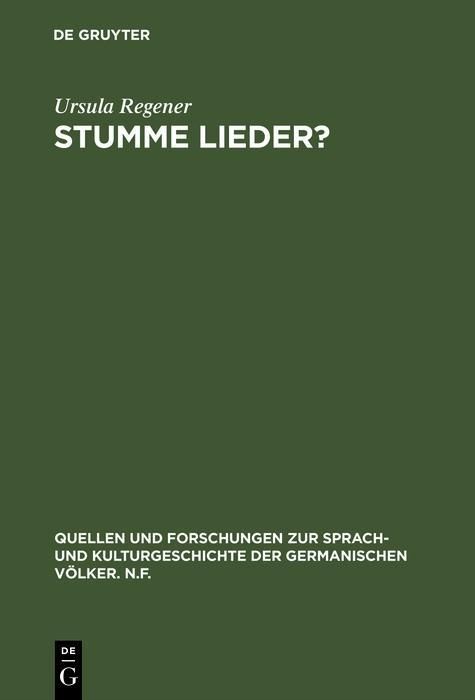 Produktbild: Stumme Lieder?