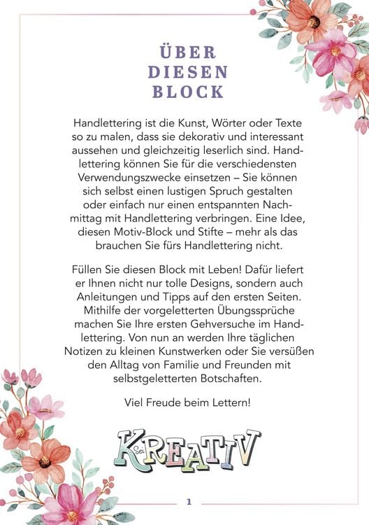 Produktbild: Design Paper A6 Lovely You. Mit Handlettering-Grundkurs